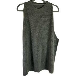 A New Day Sleeveless Sweater Tank Women's 4X Dark Grey Knit Ribbed Casual‎ New